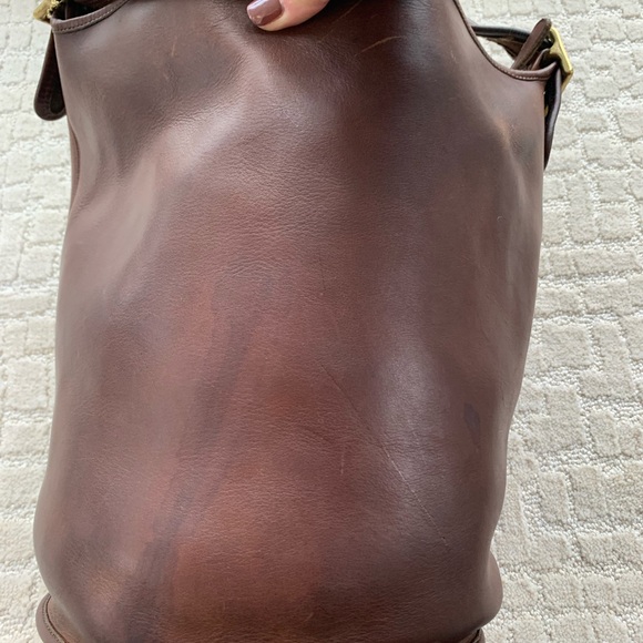 Vintage Coach 9085 Duffle Sac Bucket Shoulder Bag Brown Leather - Picture 10 of 12